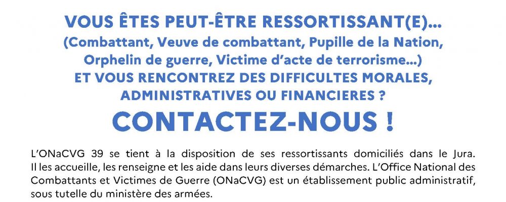 Office National des Combattants et des Victimes de Guerre – Service départemental du Jura